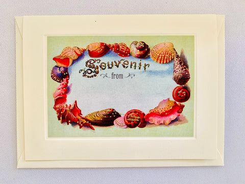 Summer "Souvenir from" Shell Frame Greeting Card