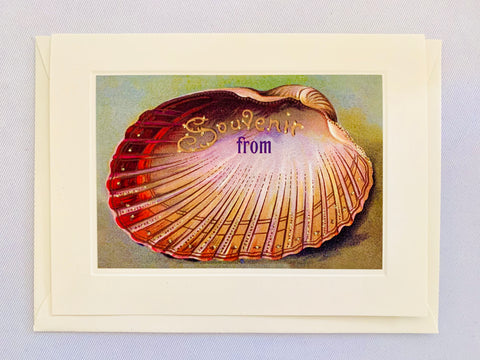 Summer "Souvenir From" Half Shell Greeting Card