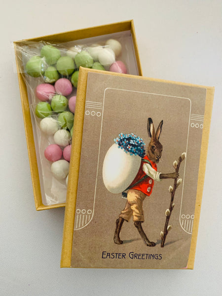 Easter Craftsman Bunny with Cotton Tail Walking Stick Gift Box