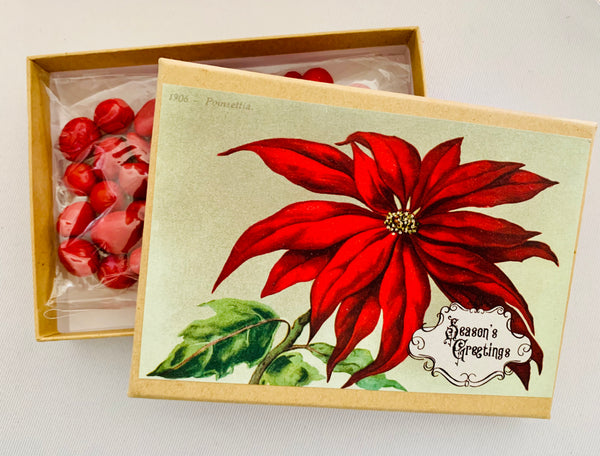 Christmas Season's Greetings Poinsettia Gift Box
