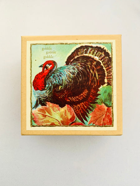 Thanksgiving Fall Leaves Turkey Square Gift Box