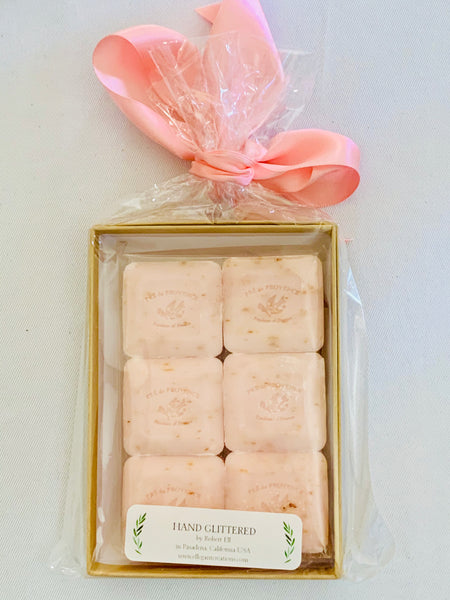 Christmas Pink Rose Pre de Provence 6 hand soaps gift set