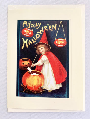 Halloween Pumpkins Girl Greeting Card