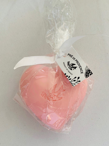 Large Pink Heart shaped TEA ROSE Pre de Provence Gift Soap Set