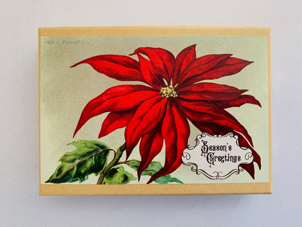 Christmas Season's Greetings Poinsettia Gift Box