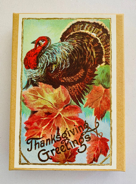 Thanksgiving Greetings Fall Leaves Turkey Gift Box