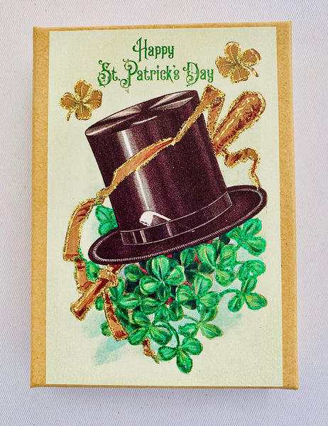 St. Patrick's Day Top Hat & Clovers Gift Box