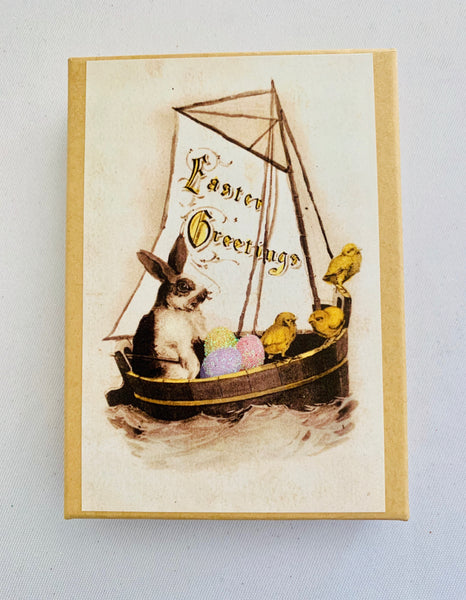 Easter Bunny Egg Boat with Chicks Gift Box
