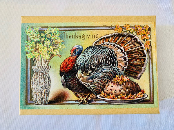 Thanksgiving Turkey Vase & Pudding Gift Box