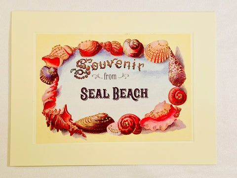 Summer Shell Frame Souvenir From Seal Beach Greeting Card