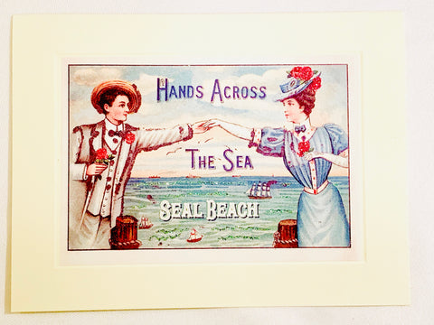 Summer Hands Across The Sea Seal Beach Greeting Card