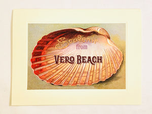 Summer Half Shell Souvenir From Vero Beach Greeting Card