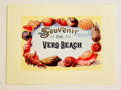 Summer Shell Frame Souvenir From Vero Beach Greeting Card