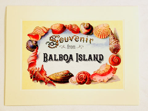 Summer Shell Frame Souvenir From Balboa Island Greeting Card
